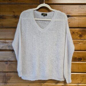 L'Mont St Michel Superkid Mohair Wool Blend Pullover Ivory Women's Size S